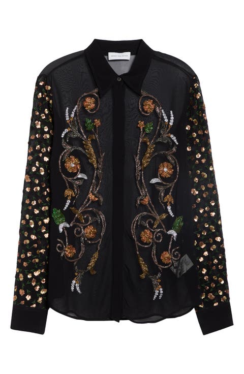 Chowy Art Deco Embroidered Shirt