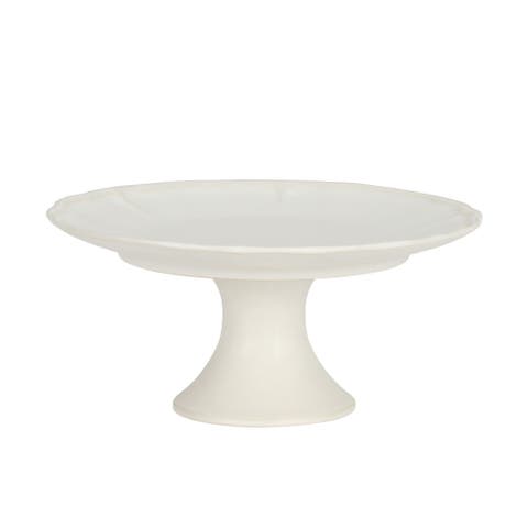 Vista Rossio Ceramic Cake Stand with Scalloped Rim