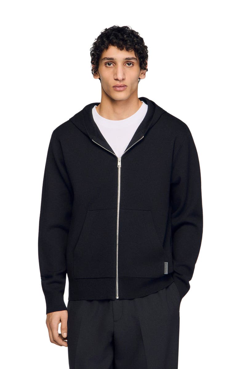 SANDRO Oversized sweatshirt, Main, color, Black