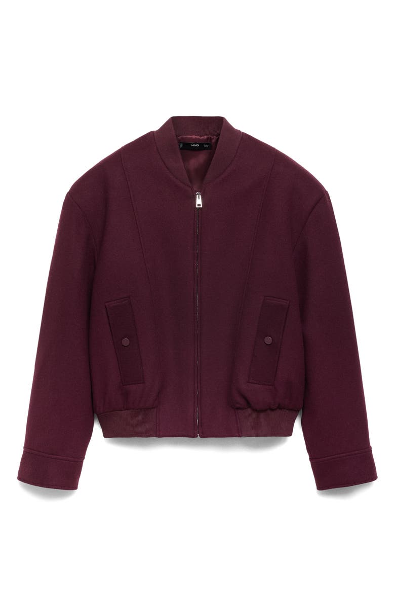 MANGO Oversize Wool Blend Bomber Jacket, Alternate, color,