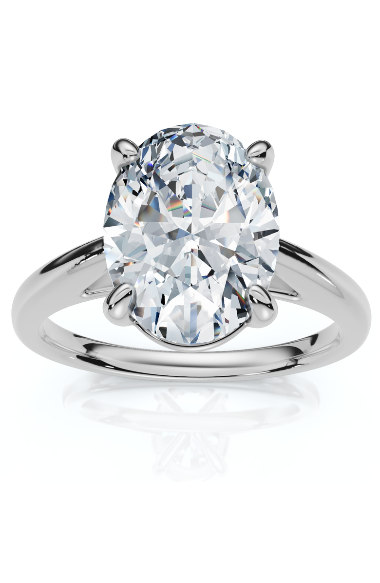 Bliss Diamond Certified 2Ct Oval Solitaire Ashley Diamond Engagement Ring 14k Gold Lab Grown, Main, color, 14K White Gold