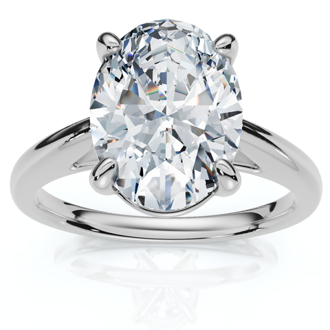 Certified 2Ct Oval Solitaire Ashley Diamond Engagement Ring 14k Gold Lab Grown