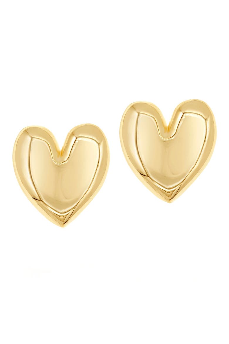 Oversize Puffy Heart Statement Earrings, Alternate, color, GOLD