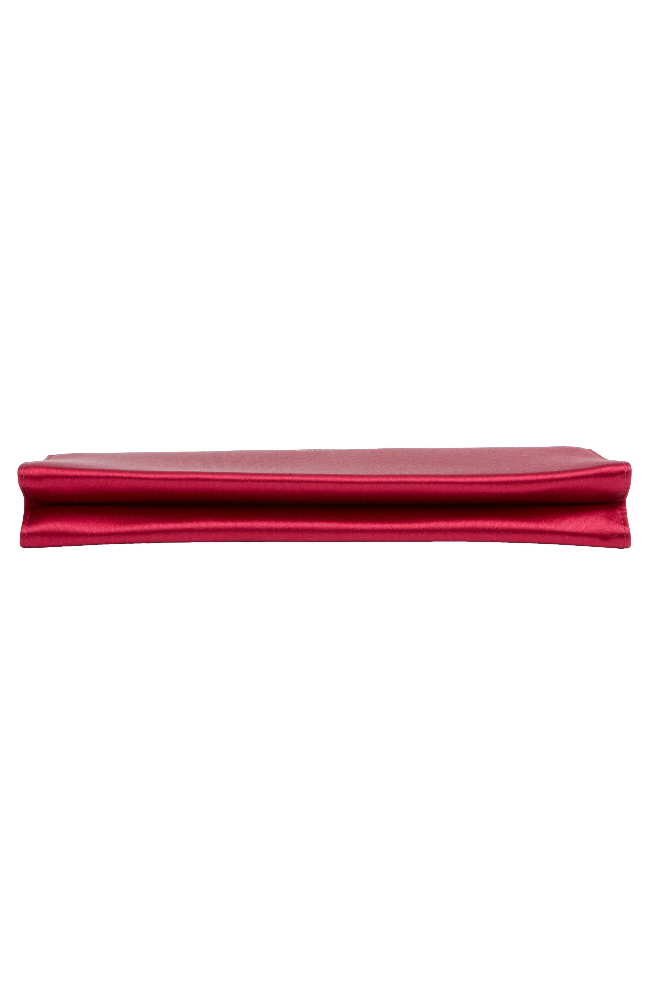 Saint Laurent Small Midnight Satin Clutch, Alternate, color, Dark Fuchsia