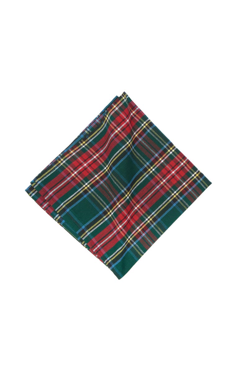 C&F Home Weston Red & Green Plaid 100% Cotton Set of 6 Cloth Napkins, Main, color, Red
