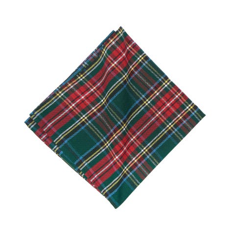 Weston Red & Green Plaid 100% Cotton Set of 6 Cloth Napkins