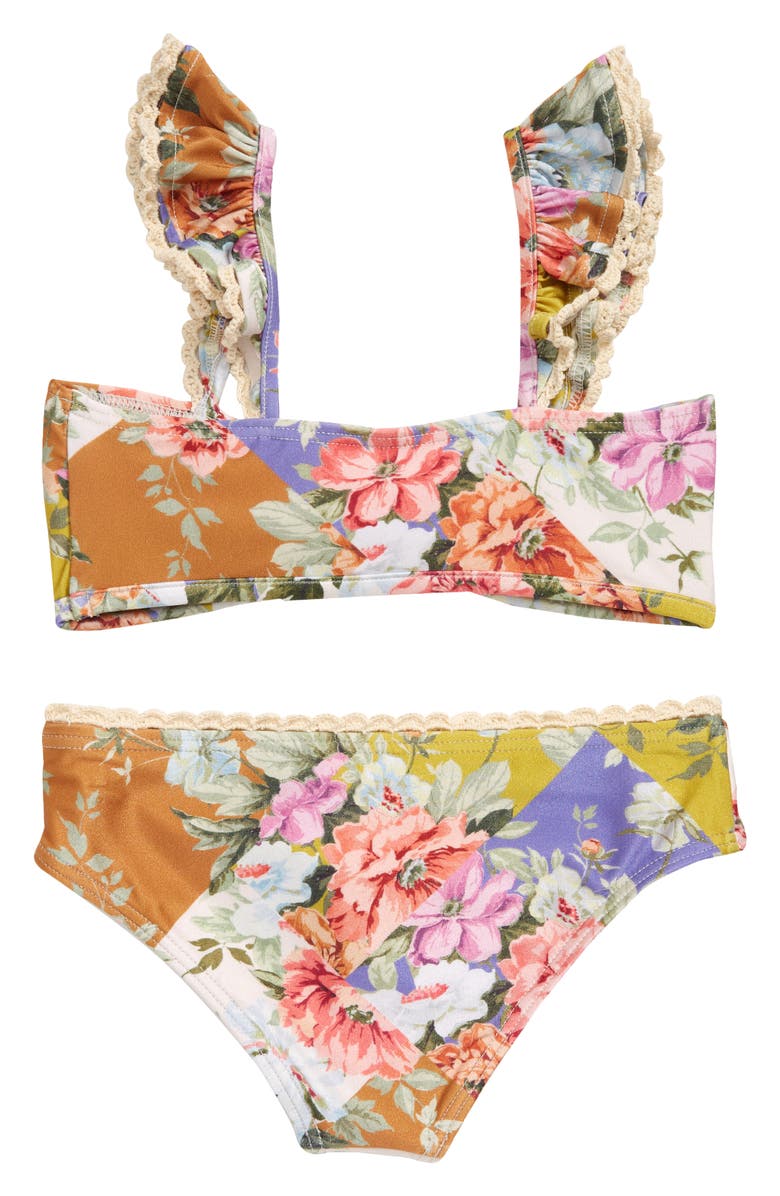 Zimmermann Kids' Pattie Crochet Trim Two-Piece Swimsuit, Alternate, color, 