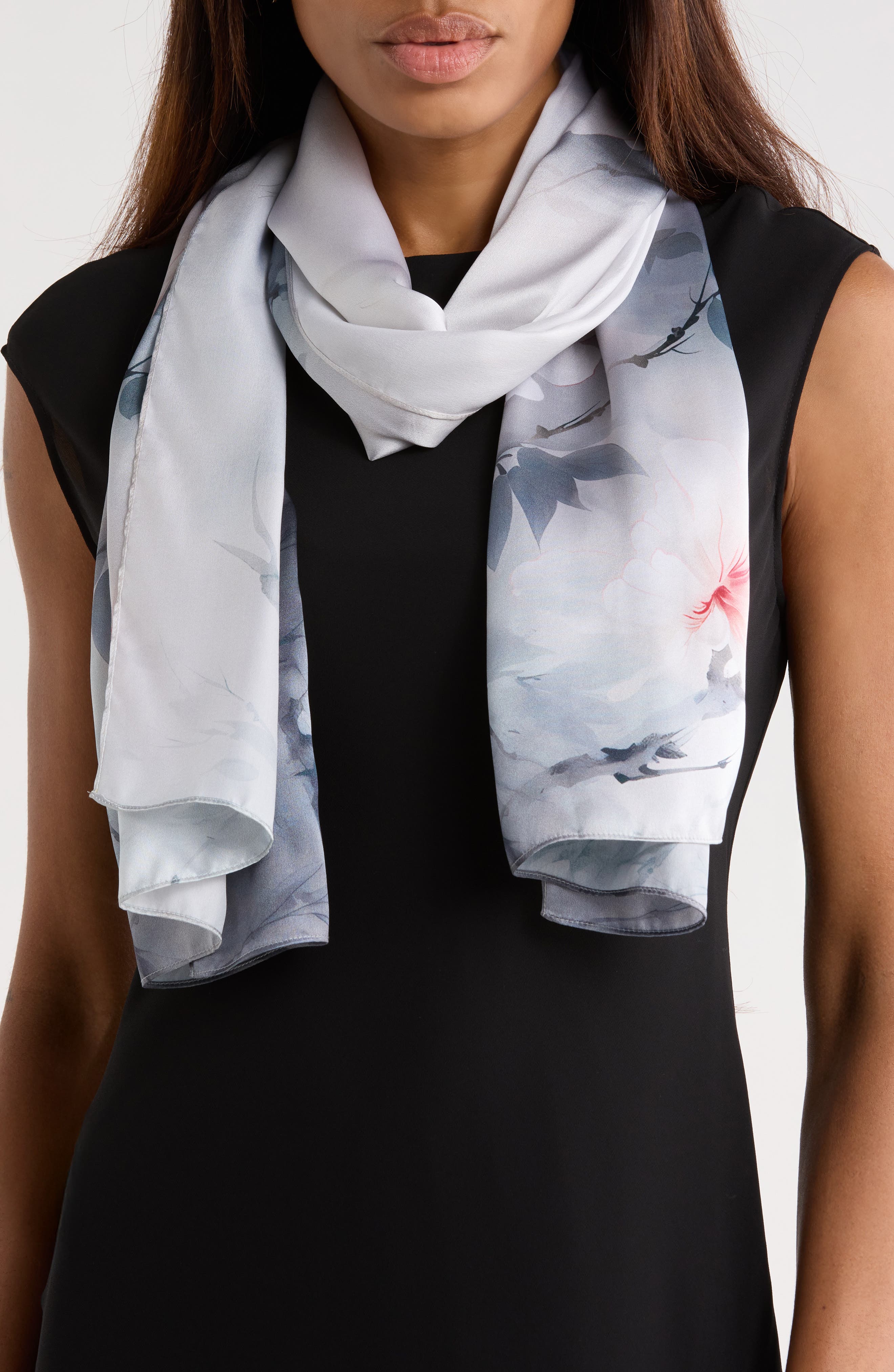 La Fiorentina Floral Print Silk Scarf