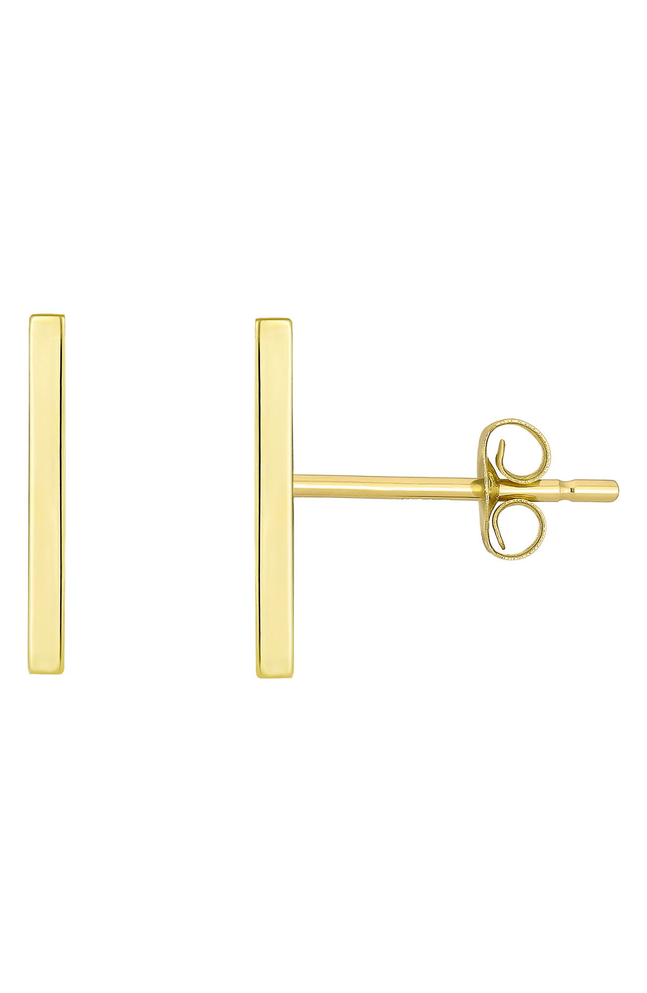 CANDELA JEWELRY 10K Gold Bar Stud Earrings