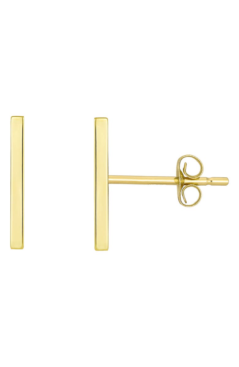 CANDELA JEWELRY 10K Gold Bar Stud Earrings, Main, color, 