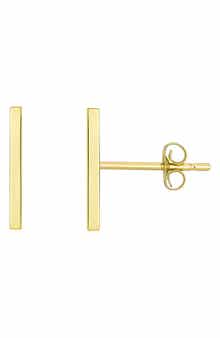 CANDELA JEWELRY 10K Gold Bar Stud Earrings