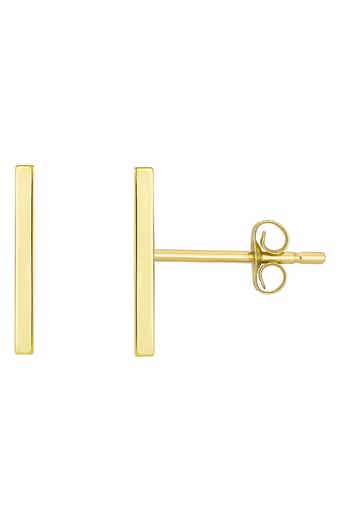 CANDELA JEWELRY 10K Gold Bar Stud Earrings