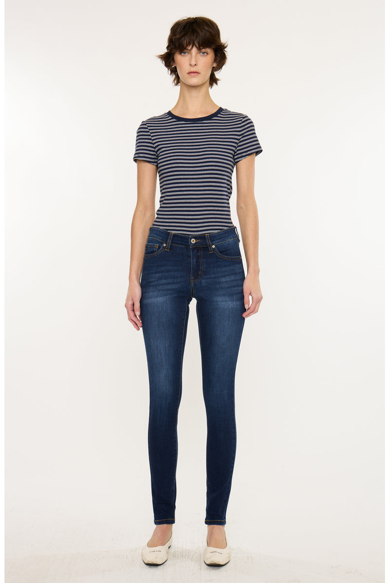 Madison Essentials Mid Rise Super Skinny, Alternate, color, Dark Wash