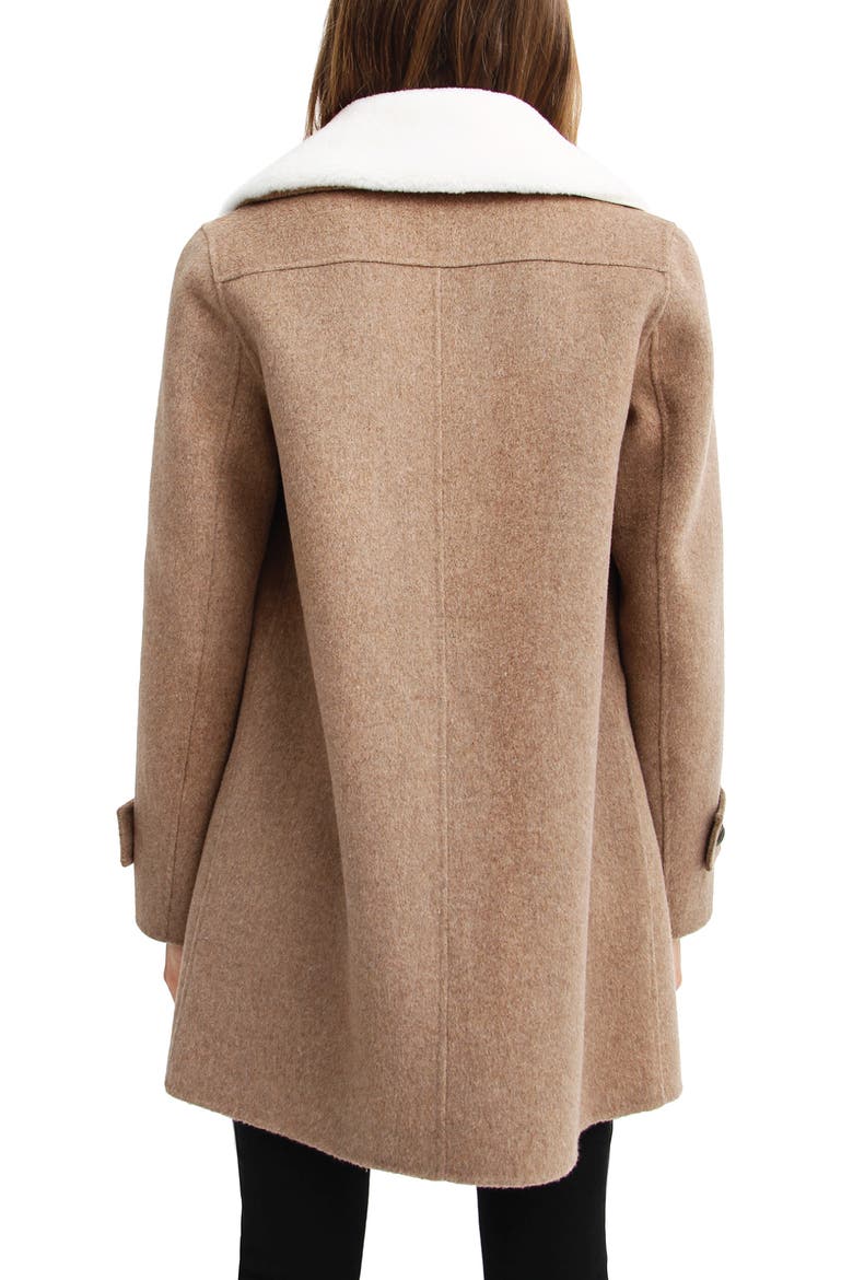 BELLE AND BLOOM Liberty Faux Shearling Collar Wool Blend Coat, Alternate, color, OAT