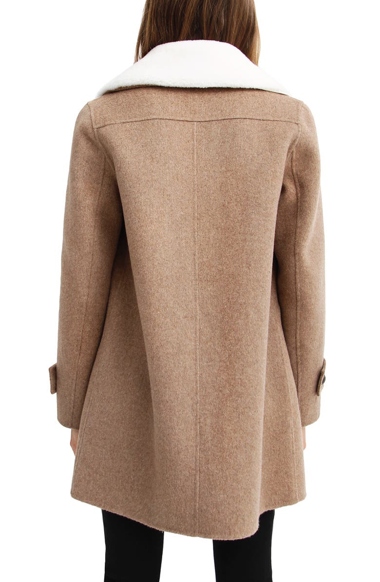 Belle & Bloom BELLE AND BLOOM Liberty Faux Shearling Collar Wool Blend Coat, Alternate, color, Oat