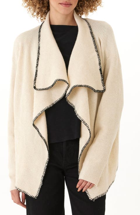 Esme Cozy Blanket Stitch Waterfall Cardigan