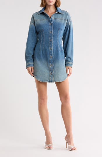 Good American Shaped Denim Dress in Indigo1100 at Nordstrom Rack, Size X-Large
