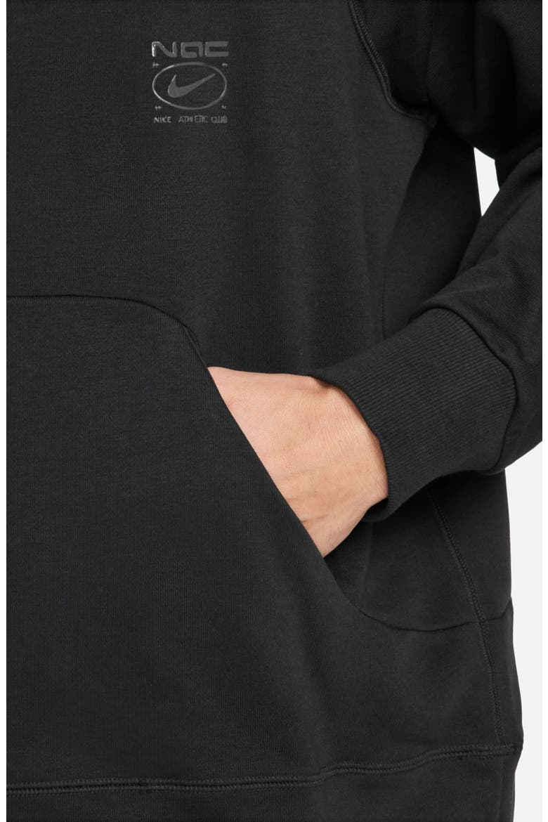 Oversized Fleece Hoodie, Alternate, color, BLACK/ CLEAR