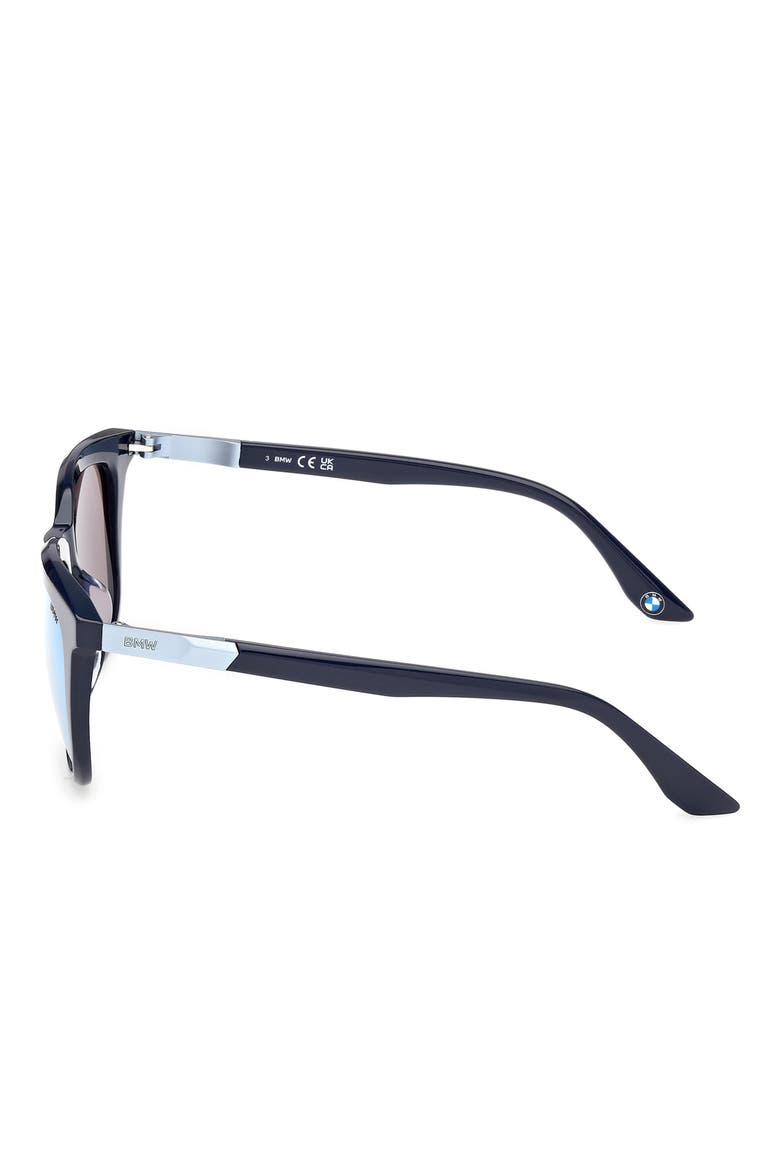 53mm Sunglasses, Alternate, color, SHINY BLUE / BLUE MIRROR