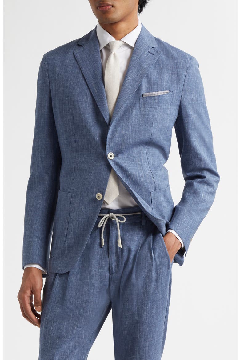 Unstructured Linen & Wool Blend Sport Coat, Main, color, 08N ZUCCHERO