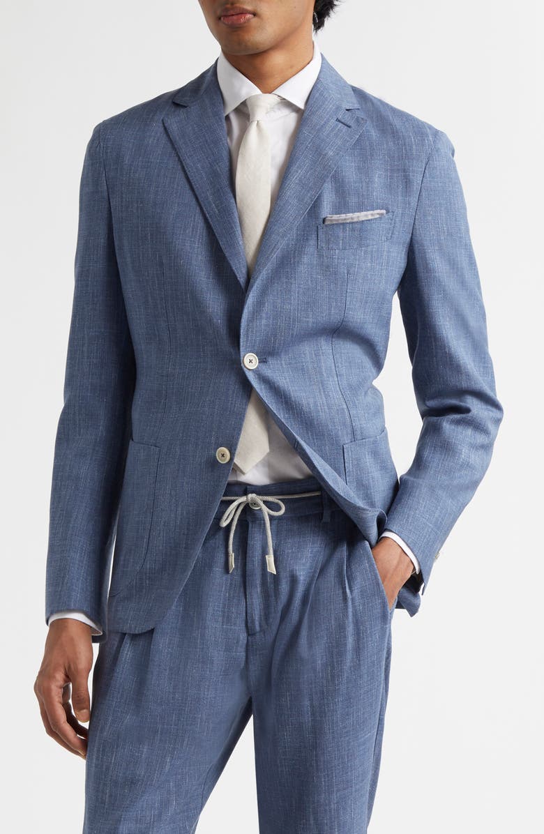 Eleventy Unstructured Linen & Wool Blend Sport Coat, Main, color, 08N Zucchero