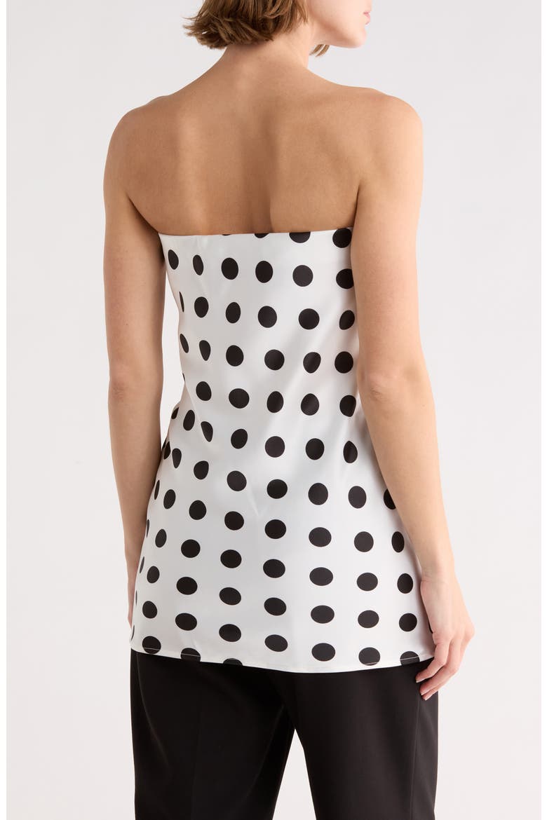 Polka Dot Strapless Tunic Top, Alternate, color, WHITE