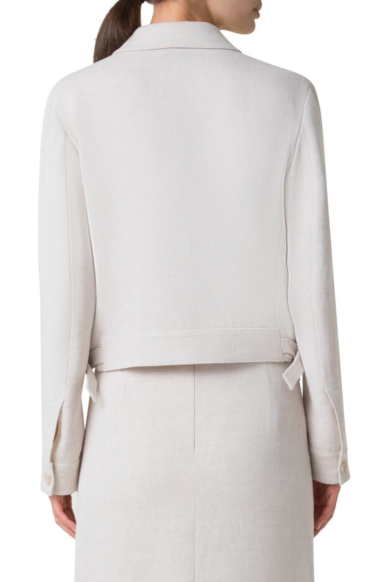 Peer Crop Linen Blend Jacket, Alternate, color, GREIGE