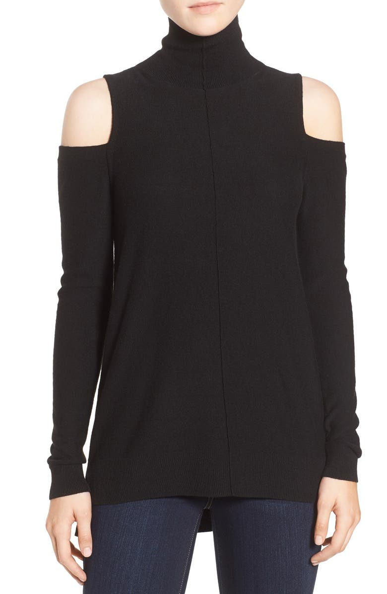 Trouvé Funnel Neck Cold Shoulder Sweater, Main, color, 
