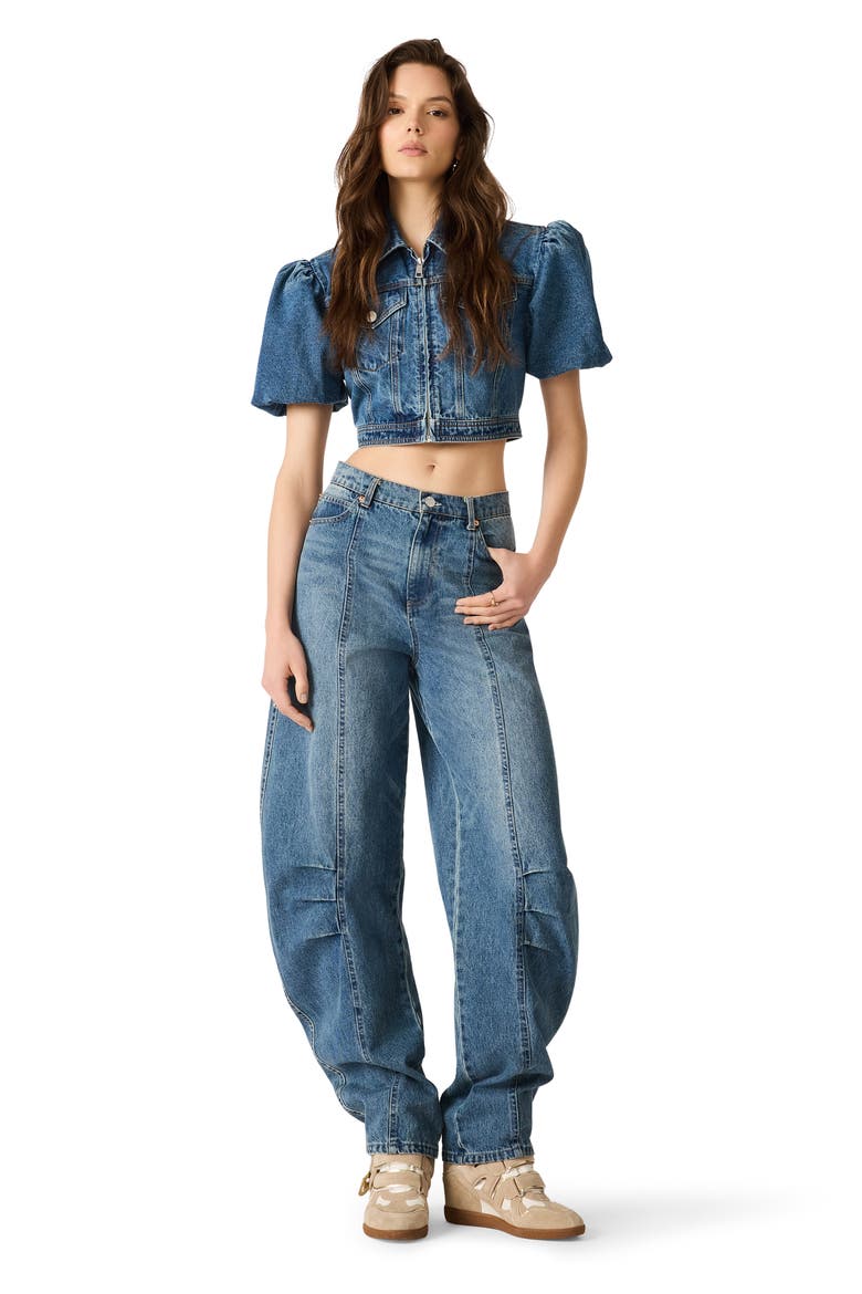 Austin Seamed High Waist Wide Leg Jeans, Alternate, color, BLUE HEATHER