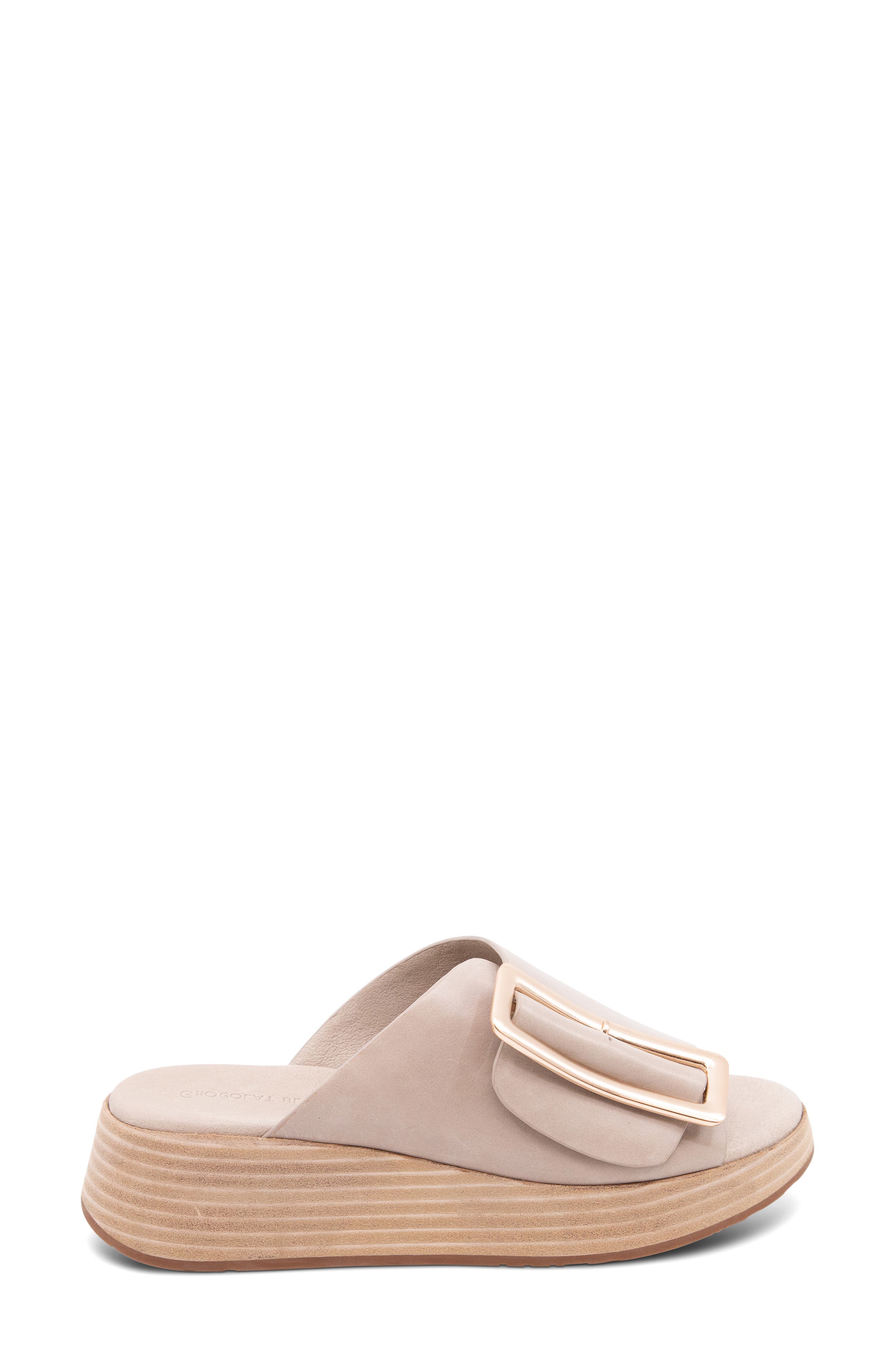 Ela Platform Wedge Slide Sandal, Alternate, color, WHITE SAND LEATHER