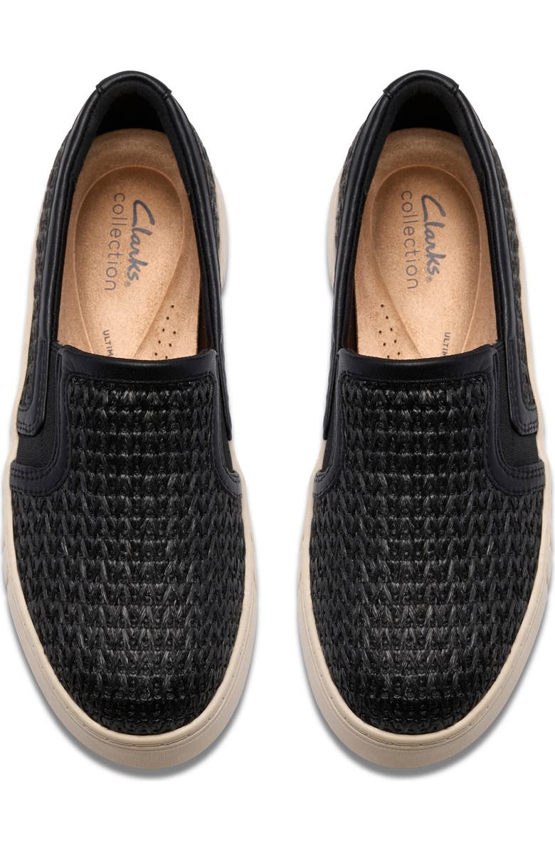 Clarks<sup>®</sup> Mykah Shine Platform Slip-On Sneaker - Wide Width Available, Alternate, color, Black Interest