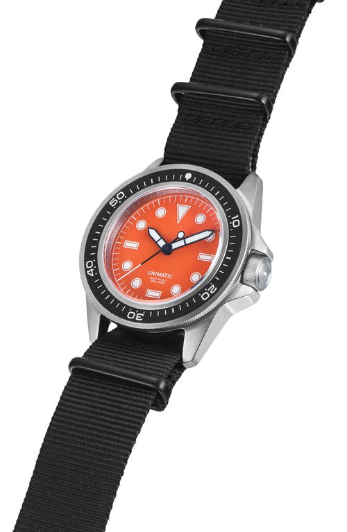 Unimatic Prodiver Modello Uno U1-pd3-or Automatic Nato Strap Watch, 41.5mm In Black