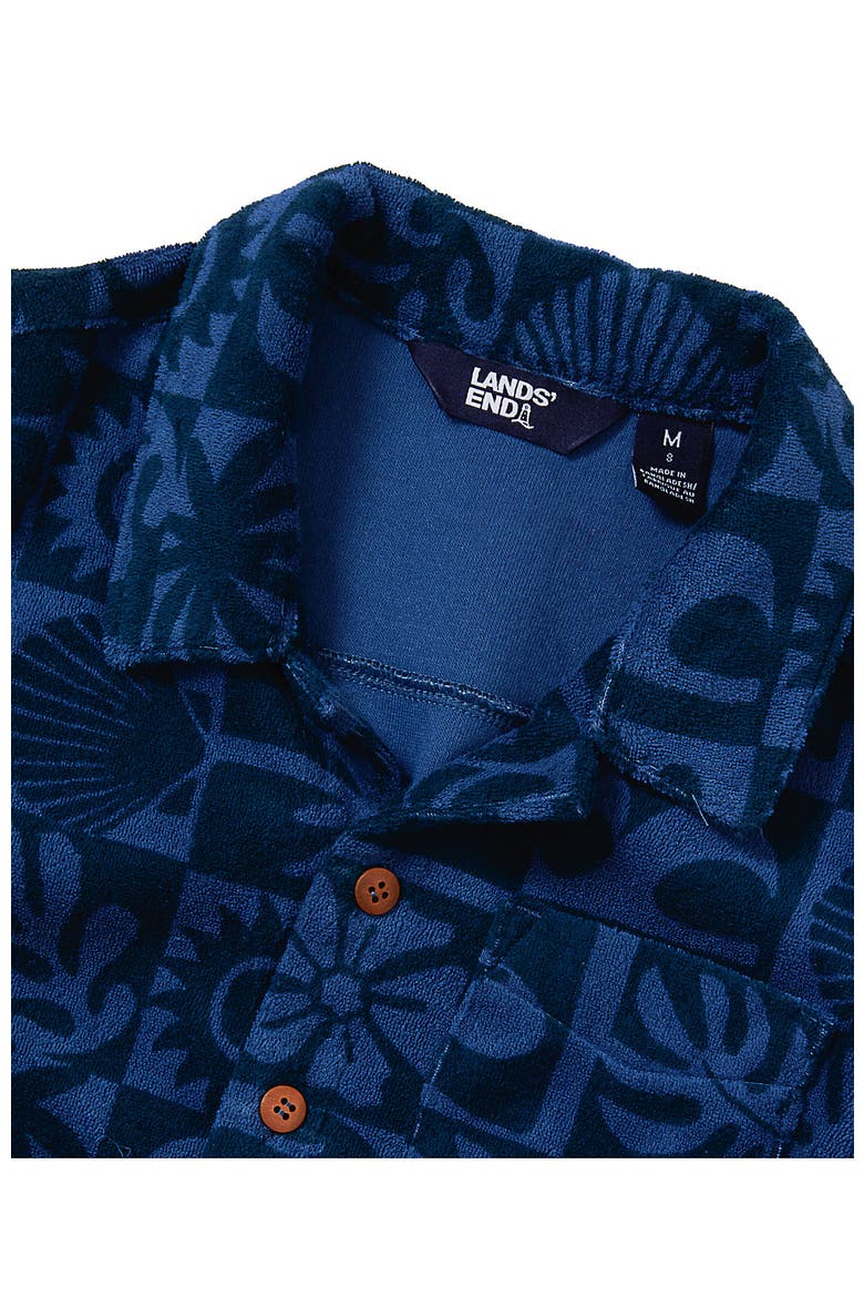Boys Short Sleeve Terry Cover Up Set, Alternate, color, Surf/Dark Blue