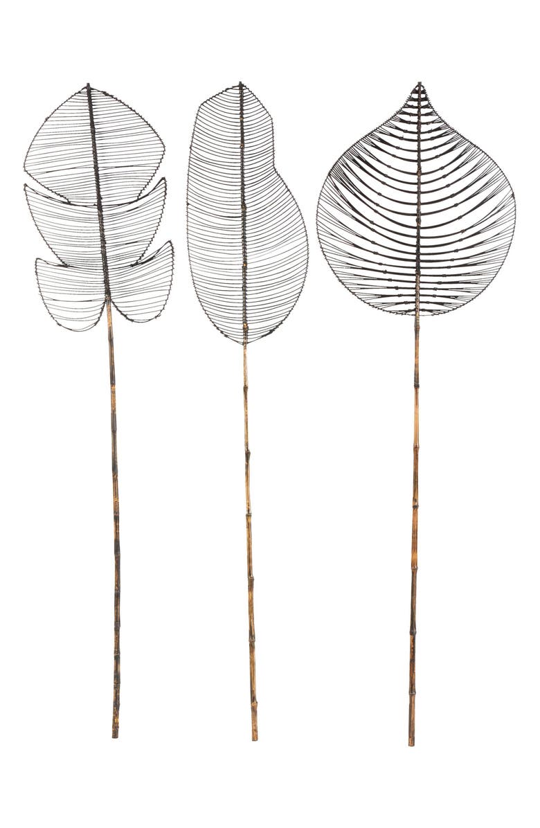 SONOMA SAGE HOME 3-Piece Natural Dried Bamboo Leaf Foliage, Alternate, color, Black