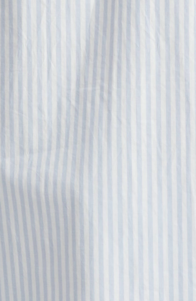 Acne Studios Stripe Logo Organic Cotton Graphic Button-Up Shirt, Alternate, color, Light Blue/ White
