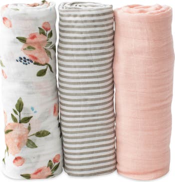 3-Pack Cotton Muslin Swaddle Blankets