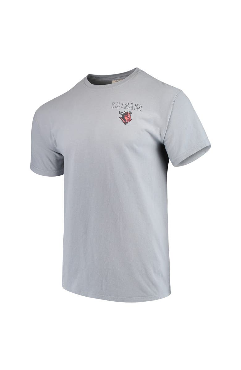 IMAGE ONE Men's Gray Rutgers Scarlet Knights Team Comfort Colors Campus Scenery T-Shirt, Alternate, color, 