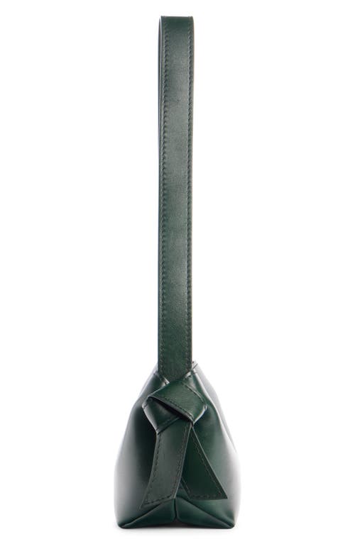 Acne Studios Mini Musubi Leather Bucket Crossbody Bag In Olive Green