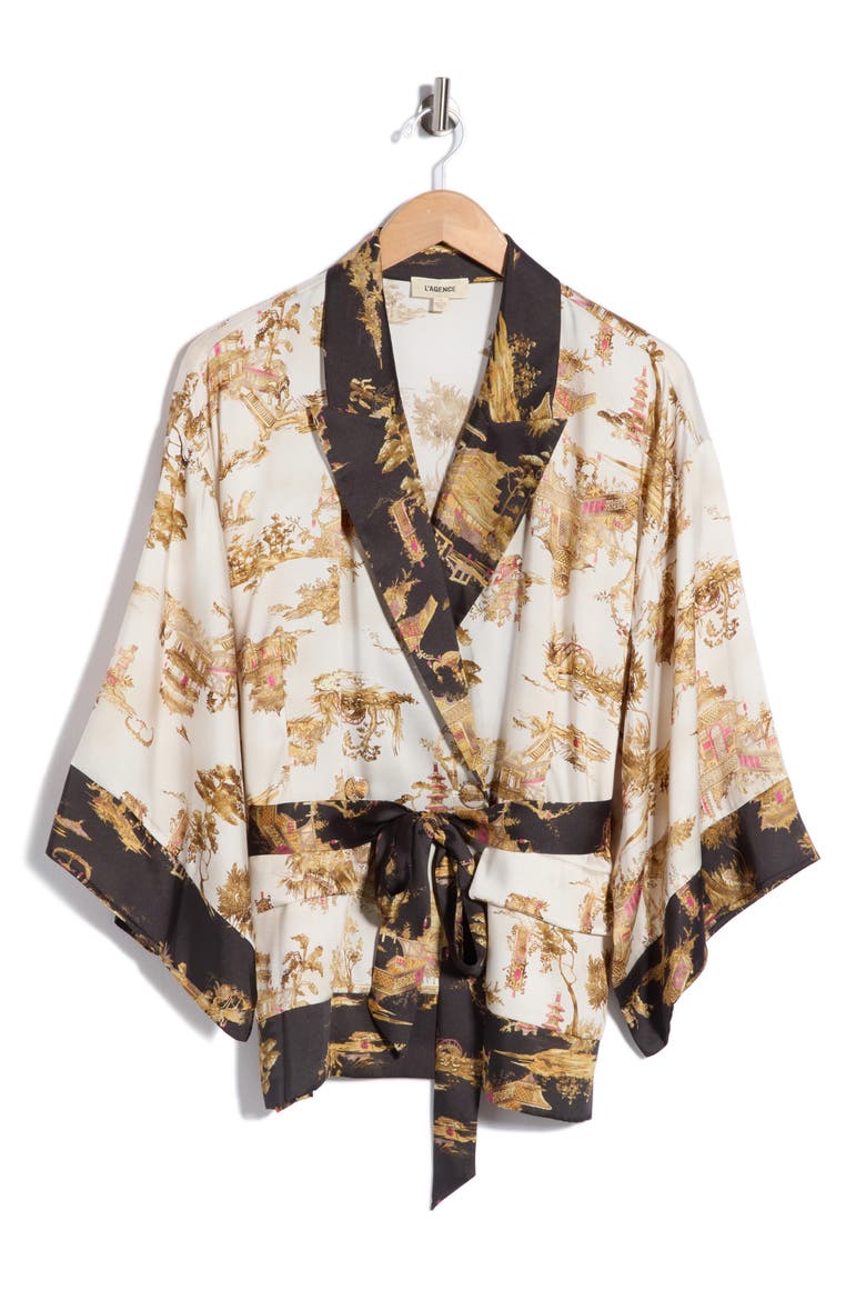 Hinata Kimono Jacket, Main, color, ECRU MULTI CHINOISERIE