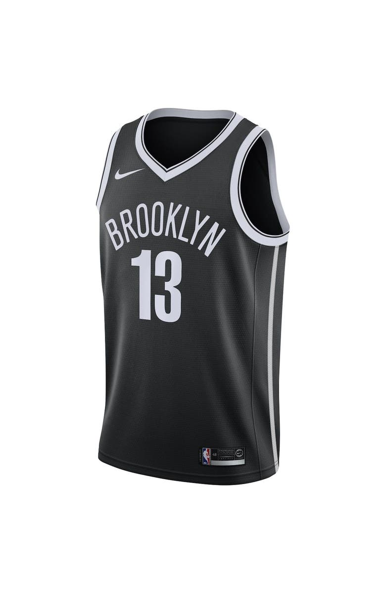 Nike Men's Nike James Harden Black Brooklyn Nets 2020/21 Swingman Jersey - Icon Edition, Alternate, color,
