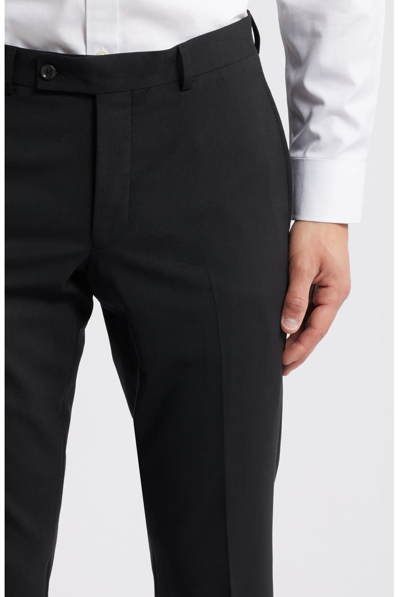 Patrick Flat Front Stretch Wool Dress Pants, Alternate, color, BLACK