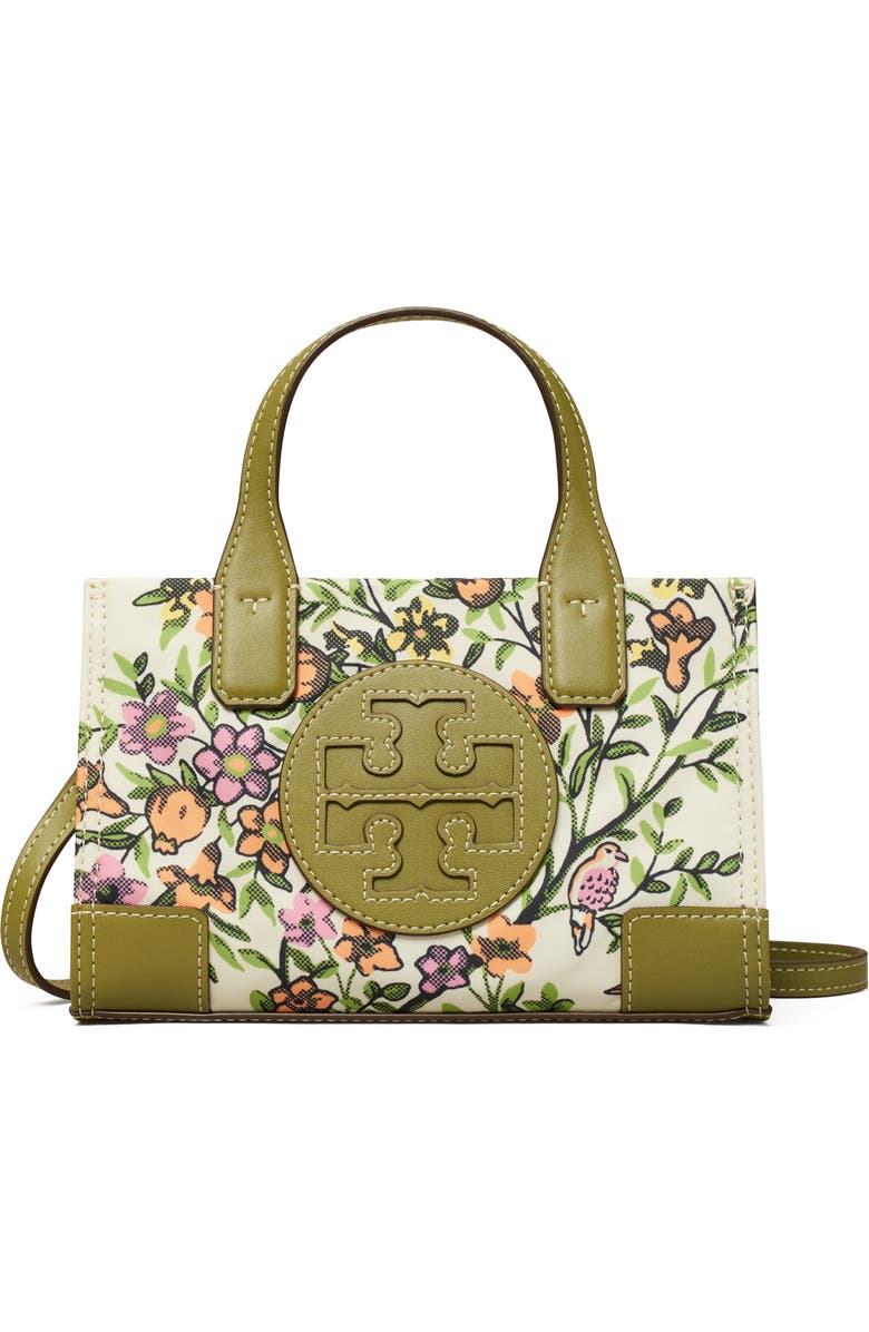 Tory Burch Ella Floral Print Micro Tote, Main, color,