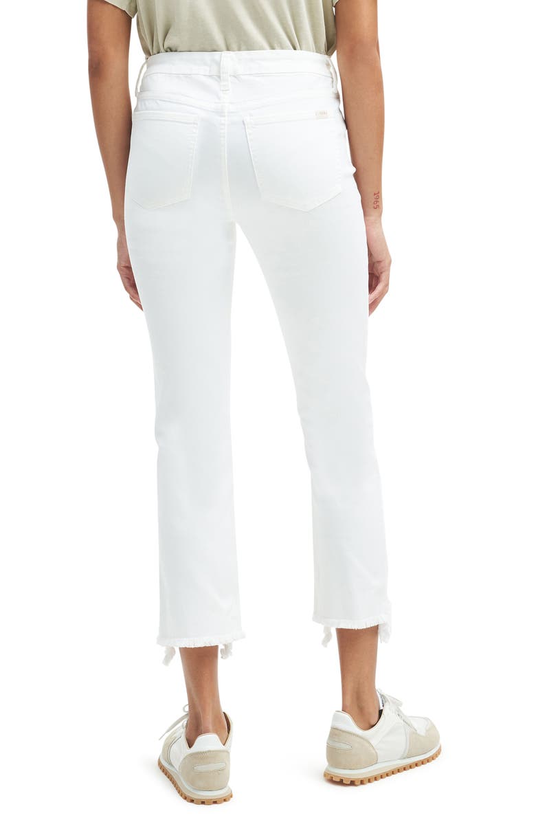 JEN7 by 7 For All Mankind High Waist Chew Hem Crop Straight Leg Jeans, Alternate, color,