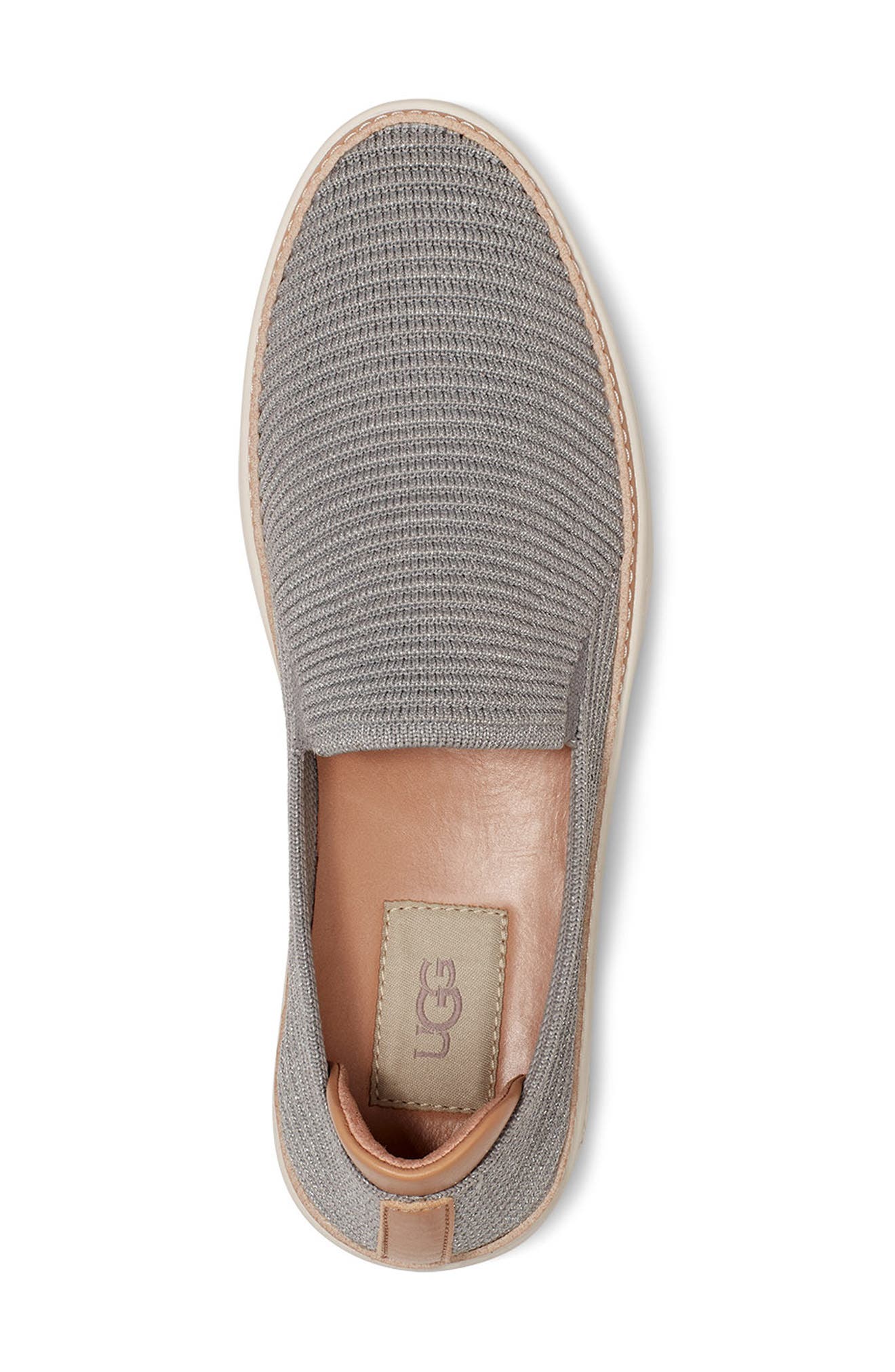 UGG Sammy Slip-On Sneaker, Alternate, color, SILVER RIB KNIT FABRIC