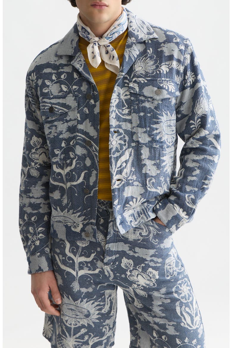 Cotton Shirt Jacket, Main, color, DELFT TILES BLUE