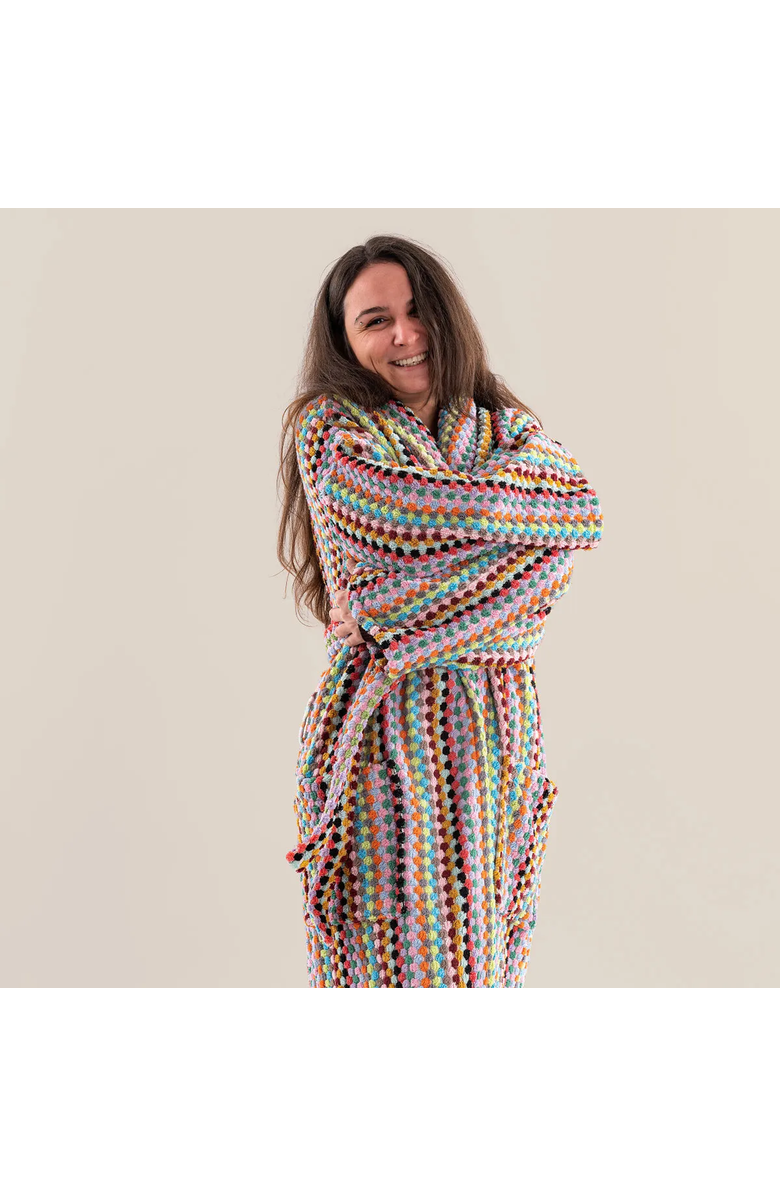Uncommon Goods Super Plush Confetti Robe by Kalkedon Towels, Alternate, color, Multi