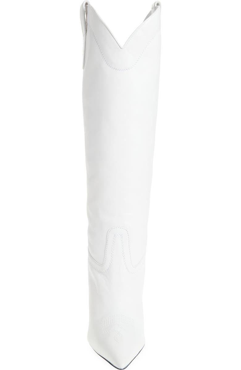 Stuart Weitzman Outwest Knee High Pointed Toe Boot, Alternate, color, White.