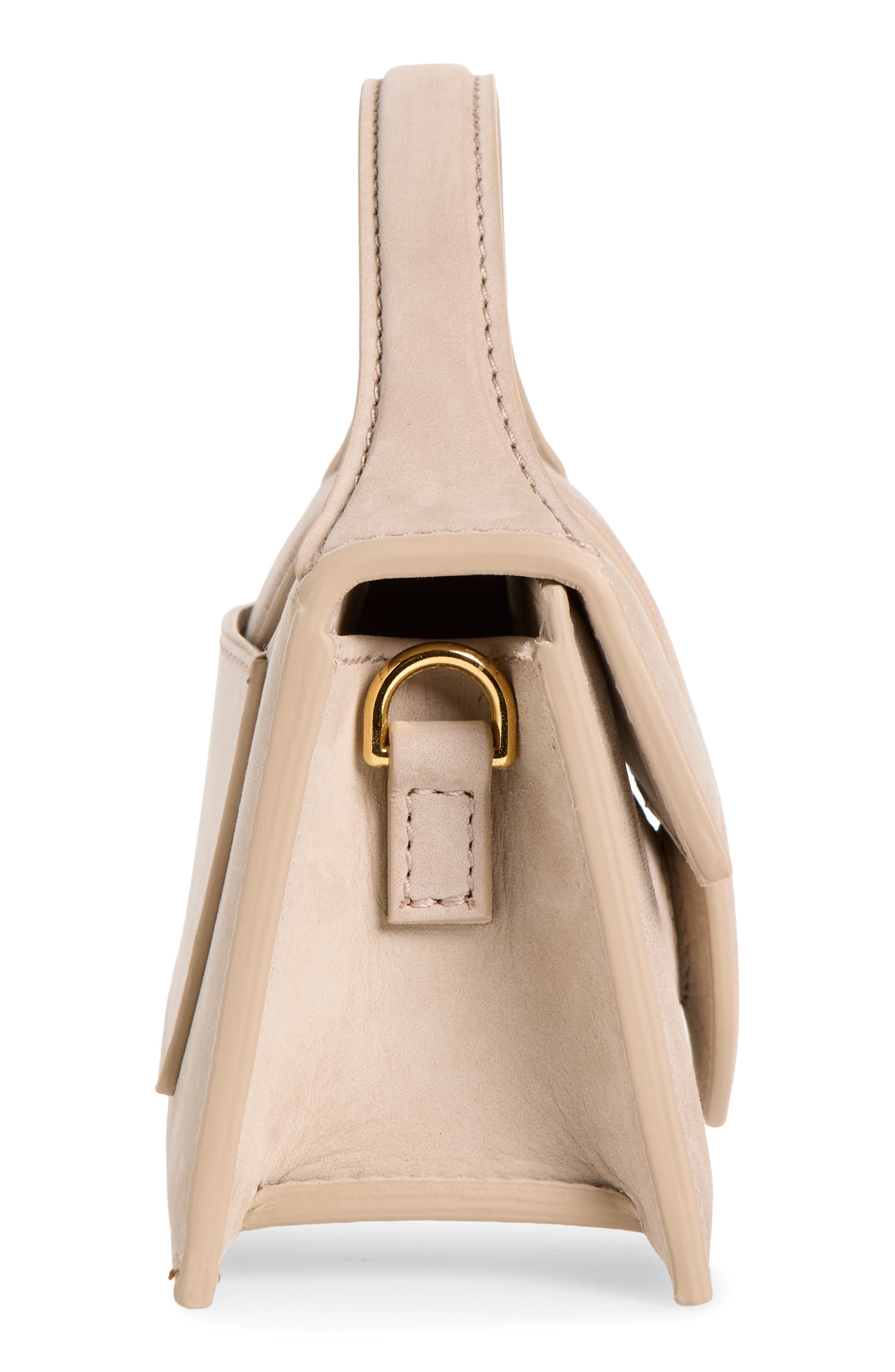 Le Bambino Leather Top Handle Bag, Alternate, color, DARK BEIGE 180