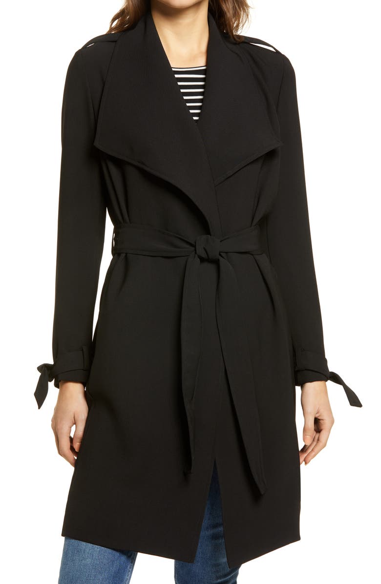 Halogen<sup>®</sup> Drape Lapel Tie Waist Topper Coat, Alternate, color, 