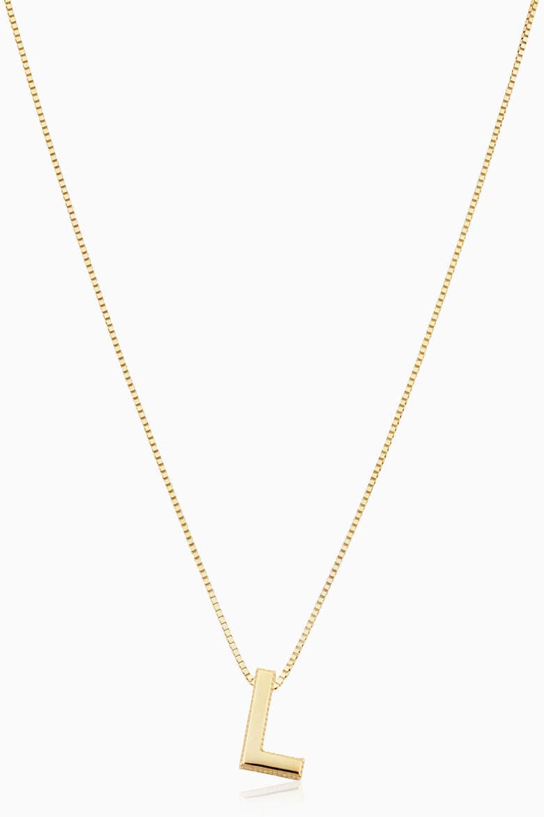14K Gold Love Letter Initial Necklace, Main, color, Letter L